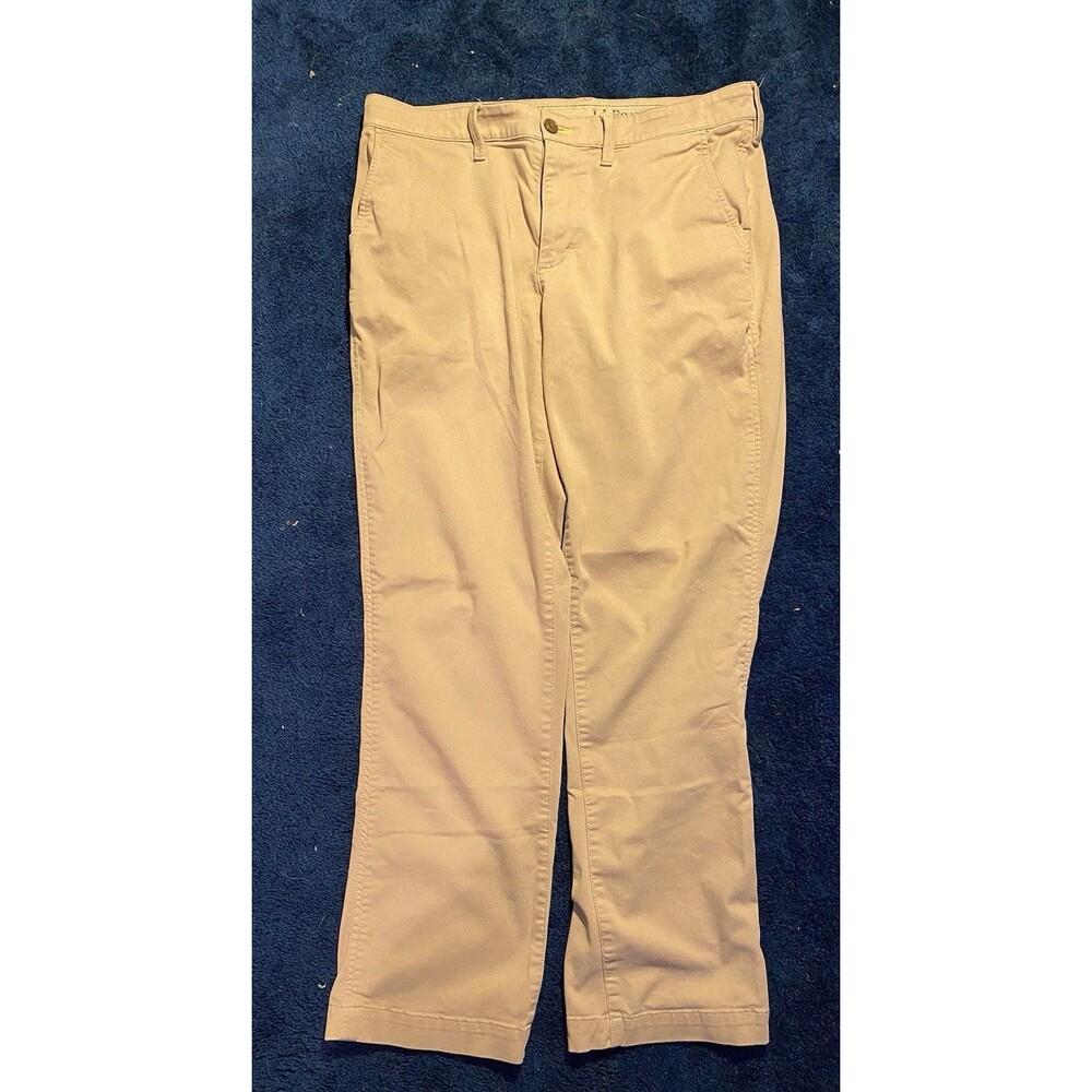 L.L. Bean Natural Fit Khaki Cotton Chinos Pants Tan Mens Size 34x32